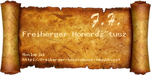 Freiberger Honorátusz névjegykártya